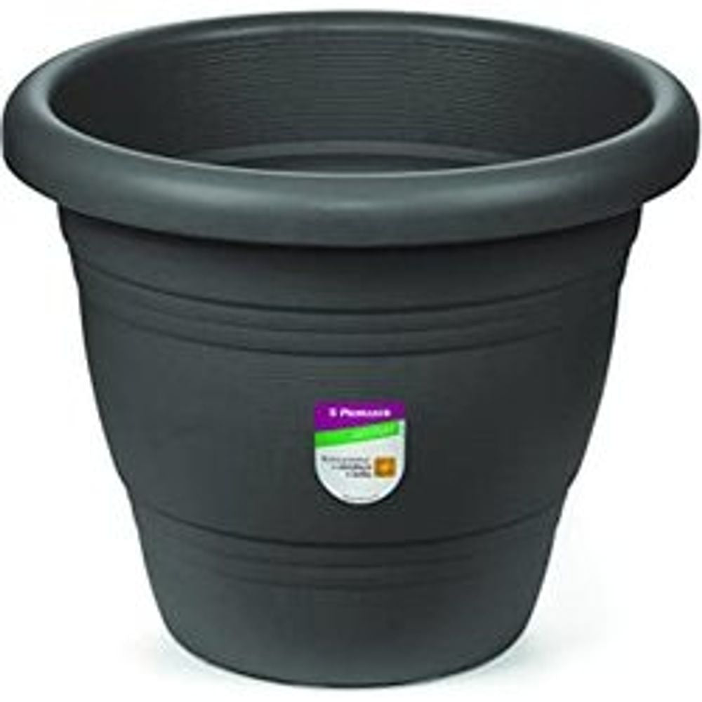 Vaso Jardim Plastico Medio 22cm Cinza - Thony Ferragem
