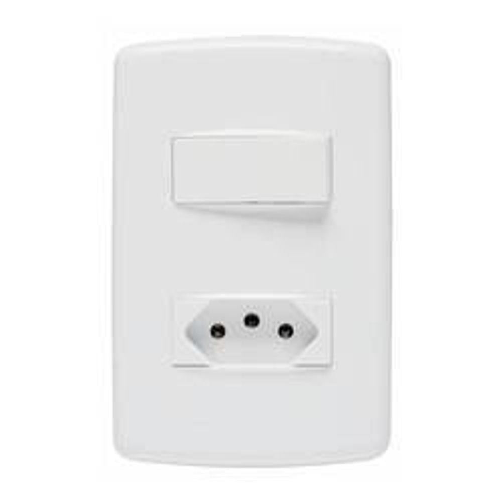 Conjunto 1 Interruptor + 1 Tomada 10a - Duale Up Iriel - Thony Ferragem