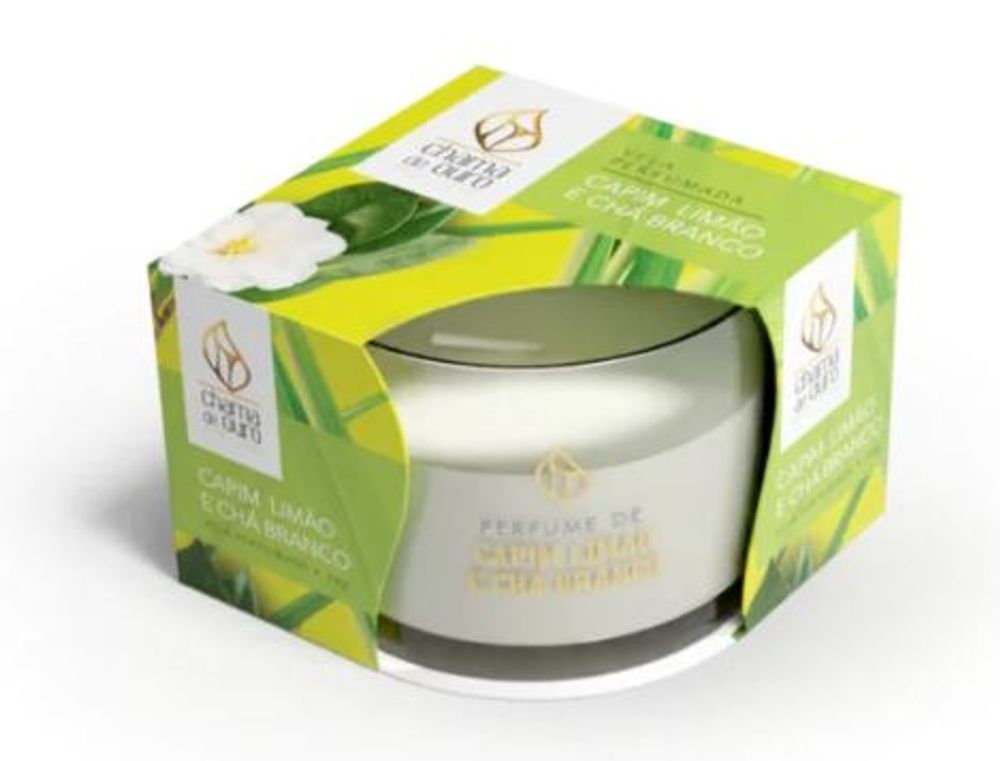 Vela Perfumada 70g Capim Limão e Chá Branco