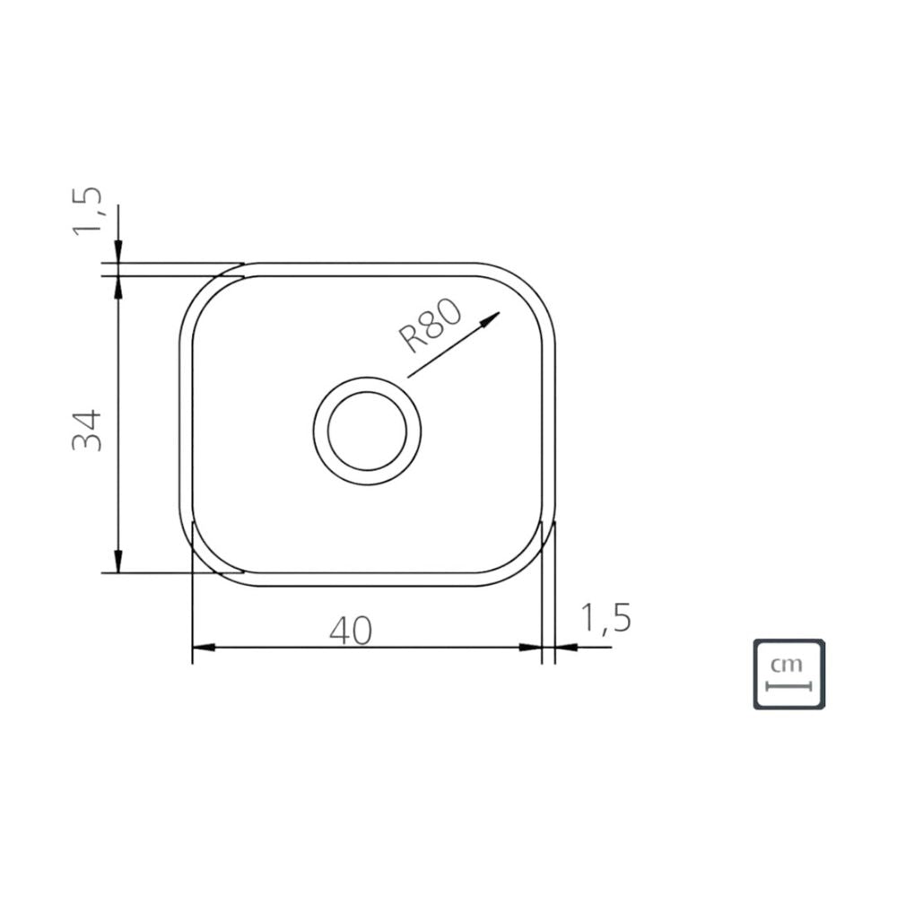 Cuba De Embutir Lavínia 40x34 Aço Inox Acetinado Tramontina - Thony Ferragem