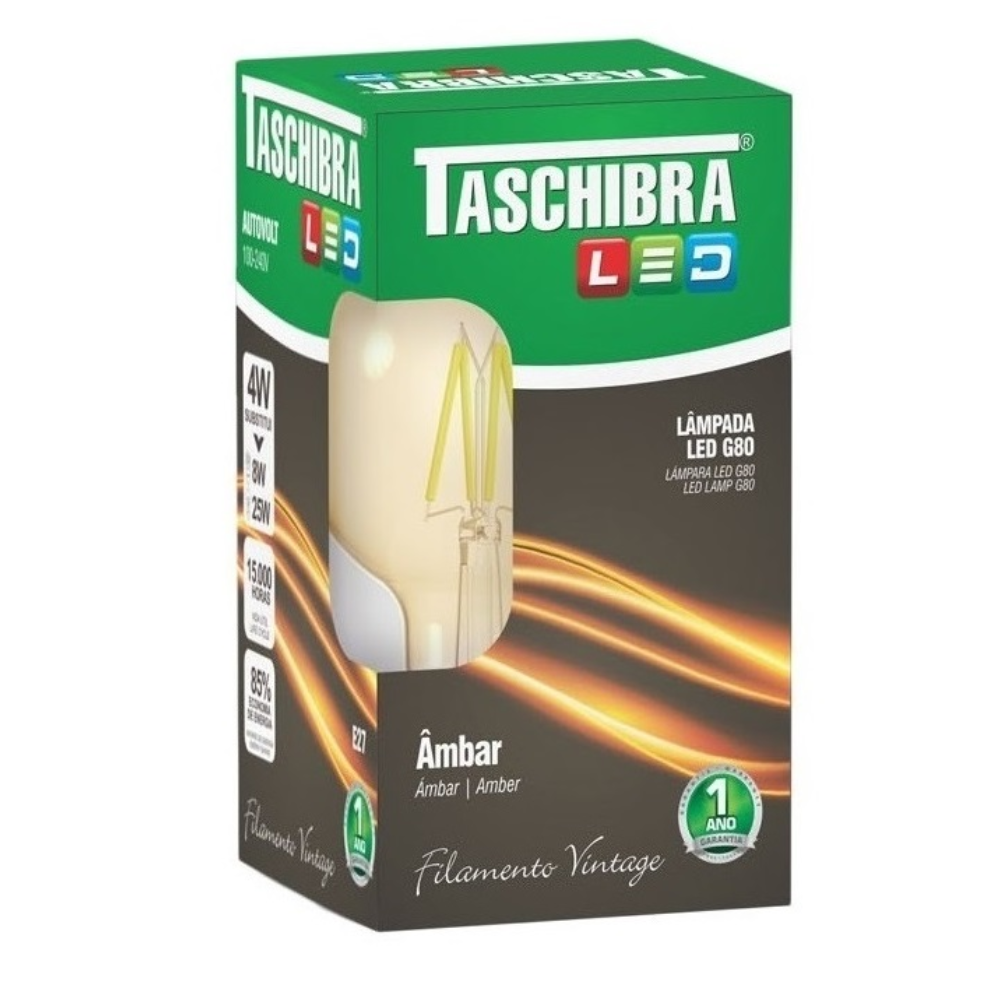 Lampada Led Filamento G80 Vintage Ambar - Thony Ferragem