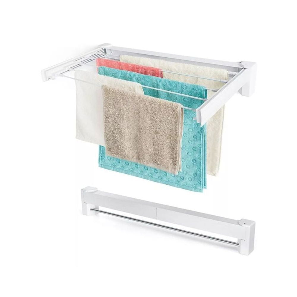 Varal De Parede Retrátil Branco 70x37cm Log Ordene - Thony Ferragem