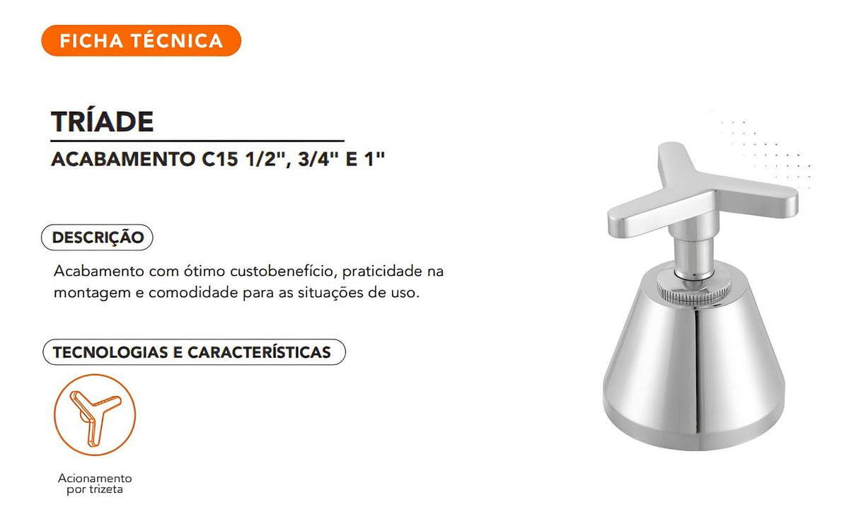 Acabamento C15 1/2" - 3/4" - 1" Meber - Thony Ferragem