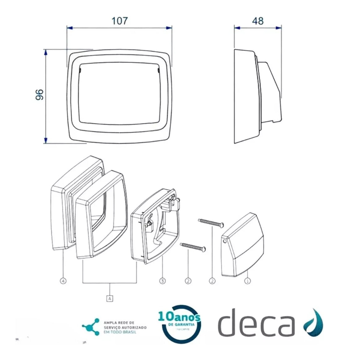Acabamento Válvula Hydra Max Branco 4900 Deca - Thony Ferragem