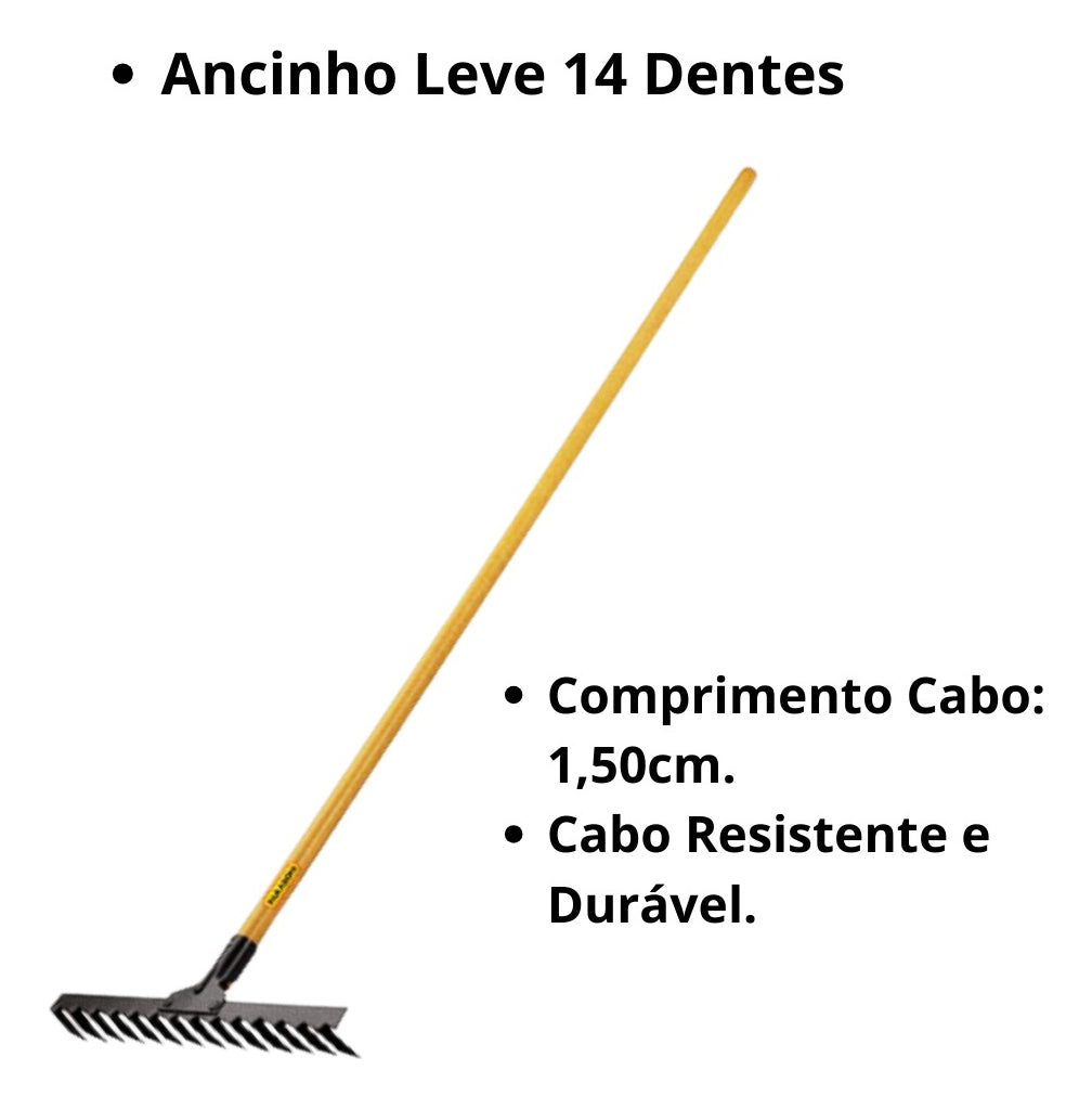 Ancinho Leve 14 Dentes C/Cabo Paraboni - Thony Ferragem
