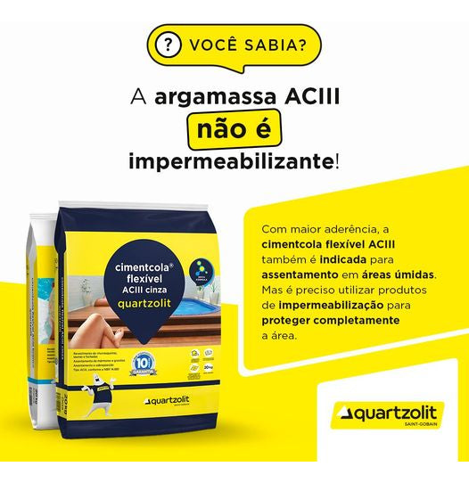 Cimentcola AC3 Cinza 20kg Quartzolit - Thony Ferragem