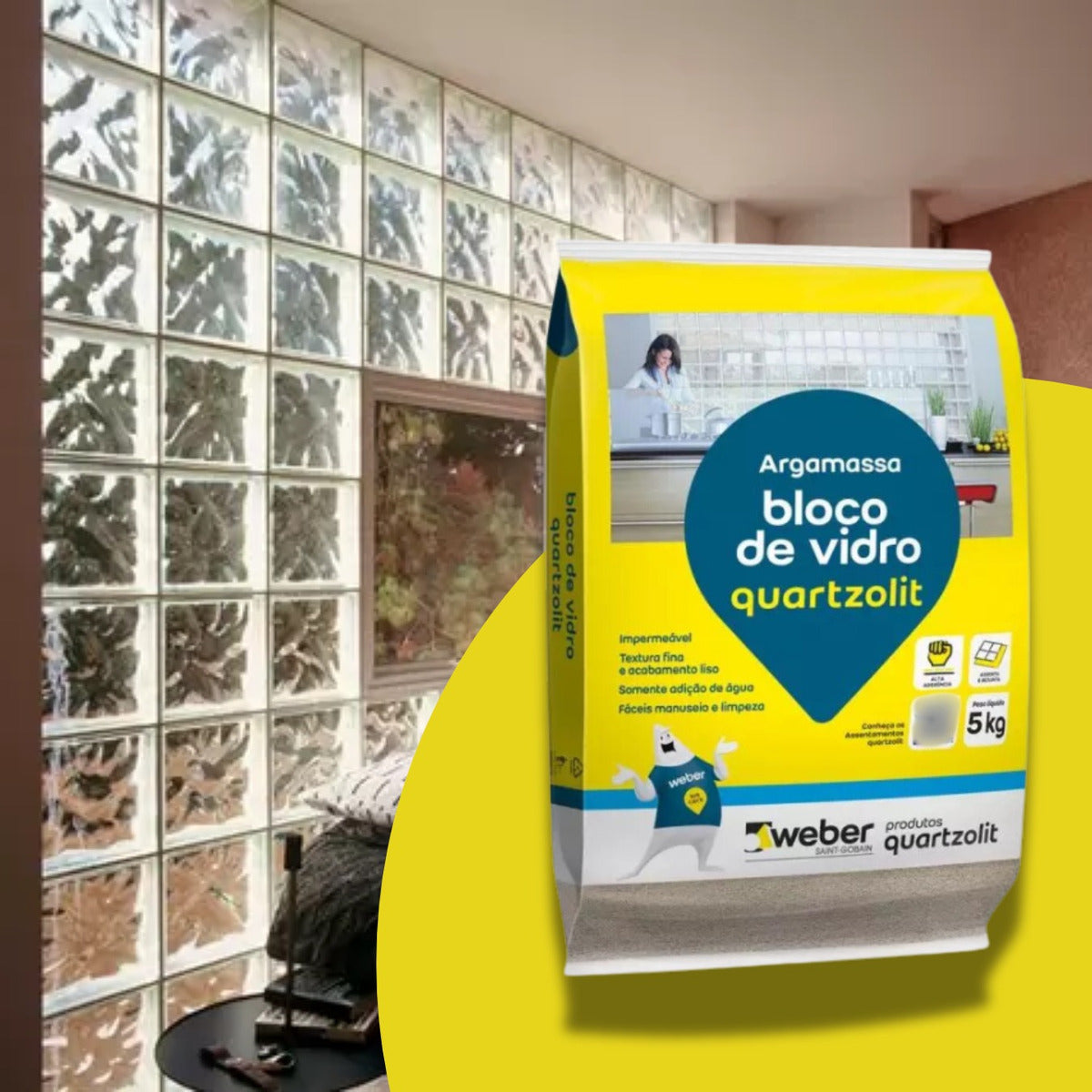 Assentamento Bloco De Vidro 5kg Quartzolit - Thony Ferragem