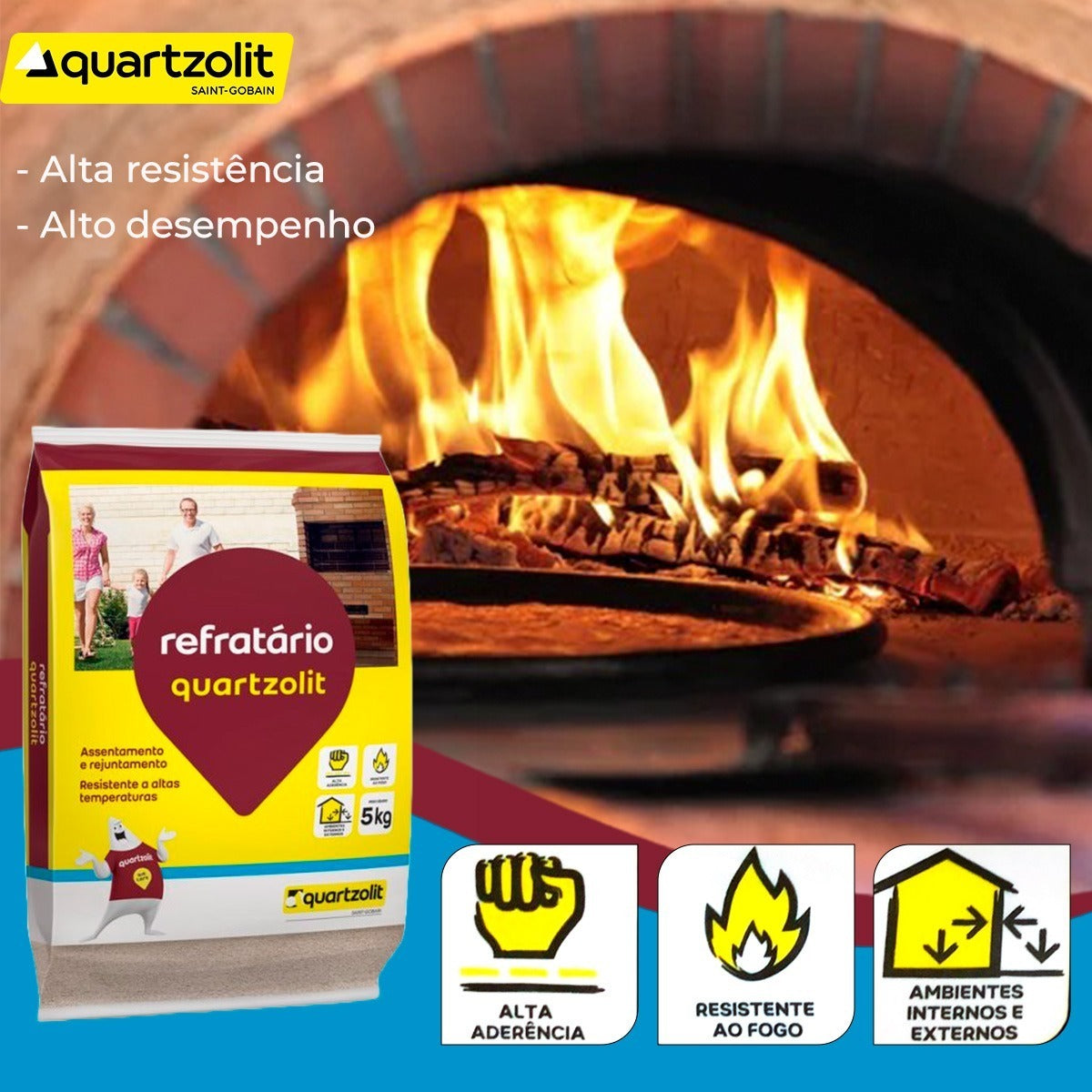 Argamassa Para Refratarios Saco 5kg Quartzolit - Thony Ferragem