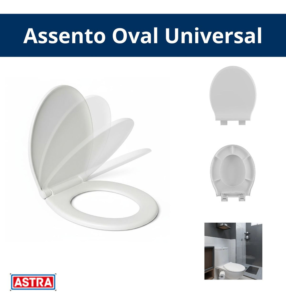 Assento Sanitario Oval Soft Close Astra - Thony Ferragem