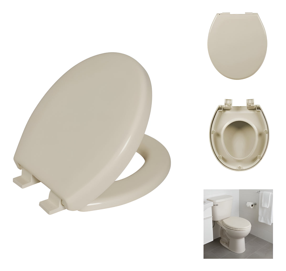 Assento Sanitário Oval Soft Close Bege Astra - Thony Ferragem