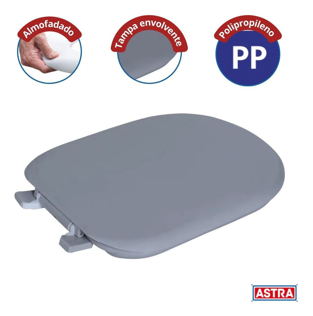 Assento Almofadado Vogue Plus Cinza Astra - Thony Ferragem