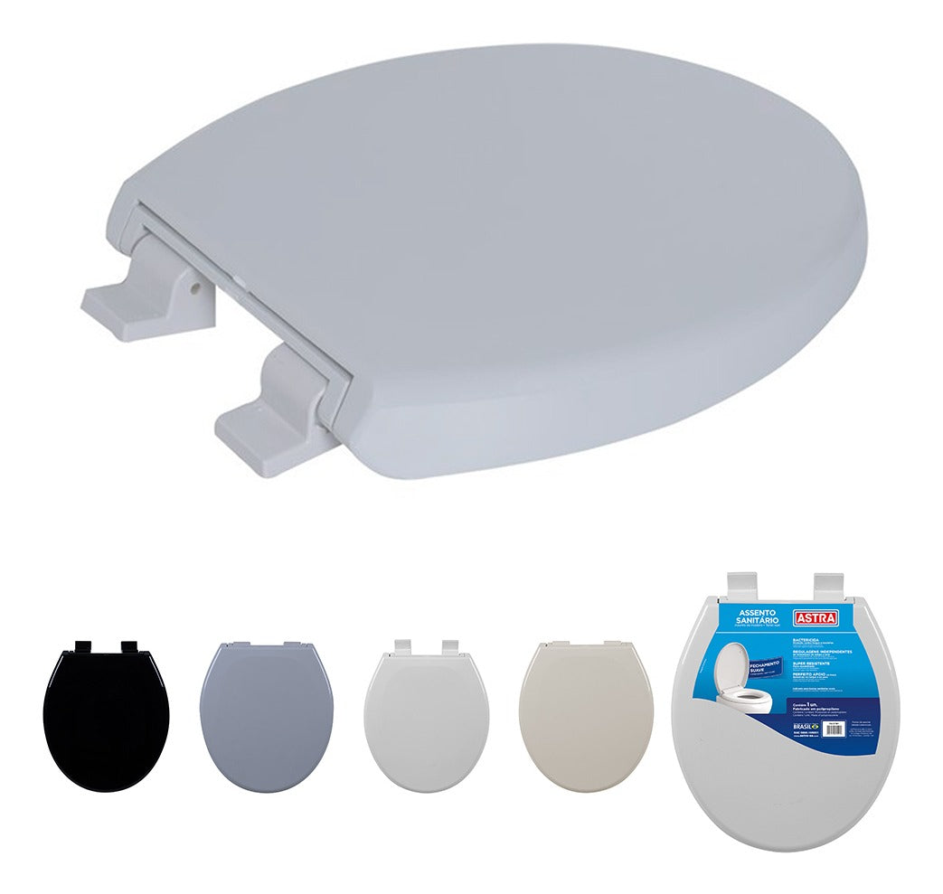 Assento Sanitário Oval Soft Close Cinza Astra - Thony Ferragem