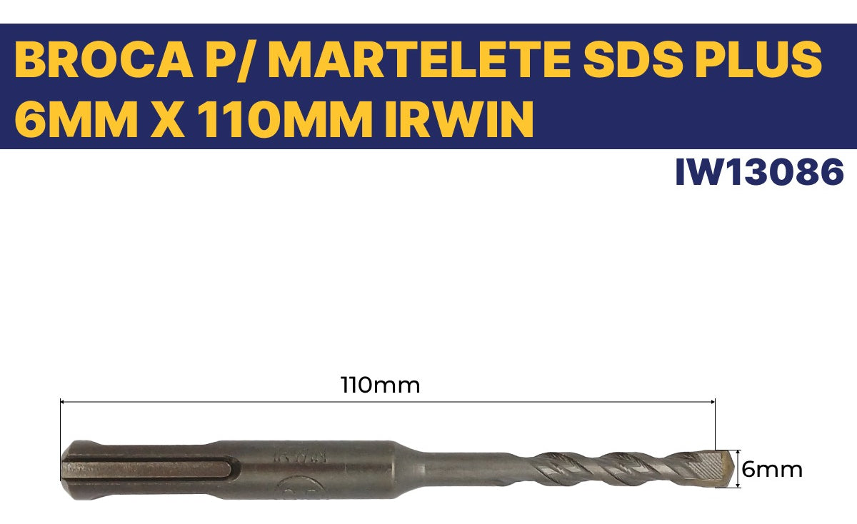 Broca Ponta Videa Sds Plus 6x110mm Irwin