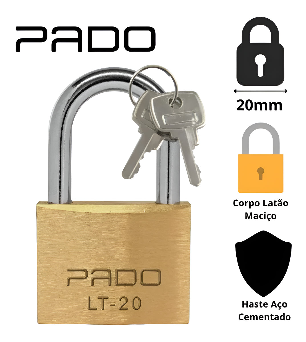 Cadeado Fp Lt-20mm Pado - Thony Ferragem