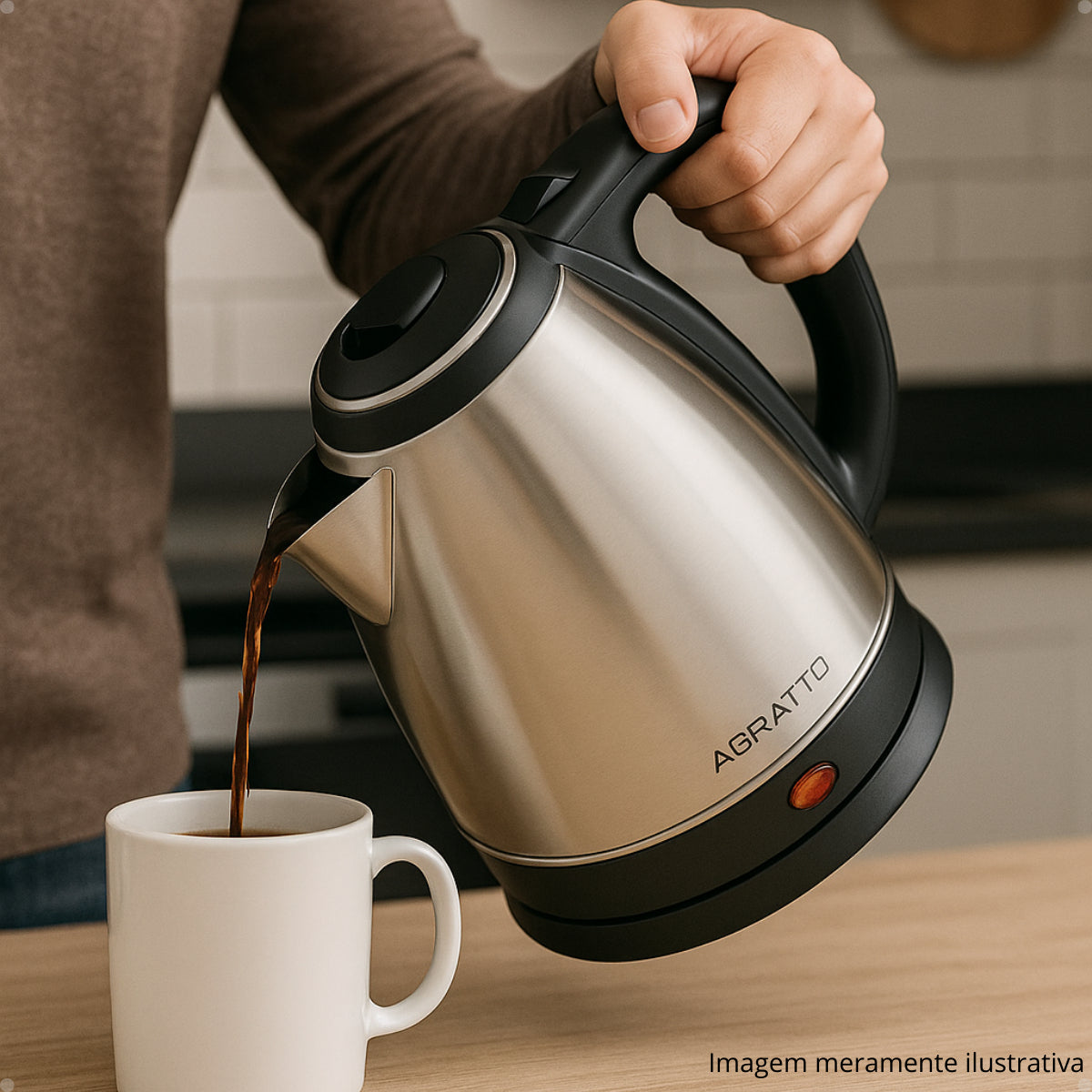 Chaleira Elétrica Inox 1,8L 1500W 220V Agratto - Thony Ferragem