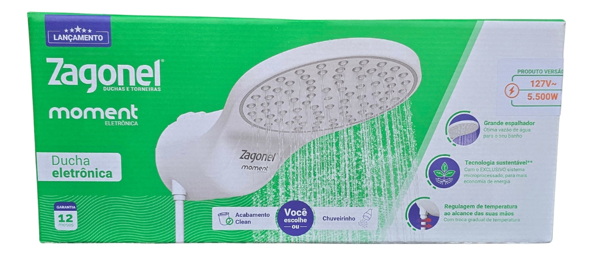 Ducha Eletrônica 7500W 220V Branco Moment Zagonel - Thony Ferragem