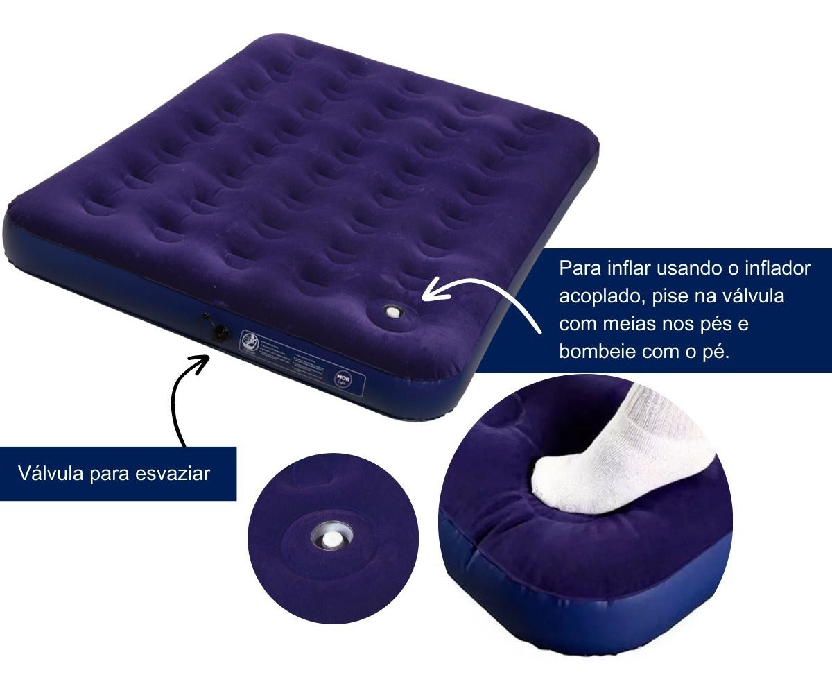 Colchao Inflavel Casal Com Fole Mor - Thony Ferragem
