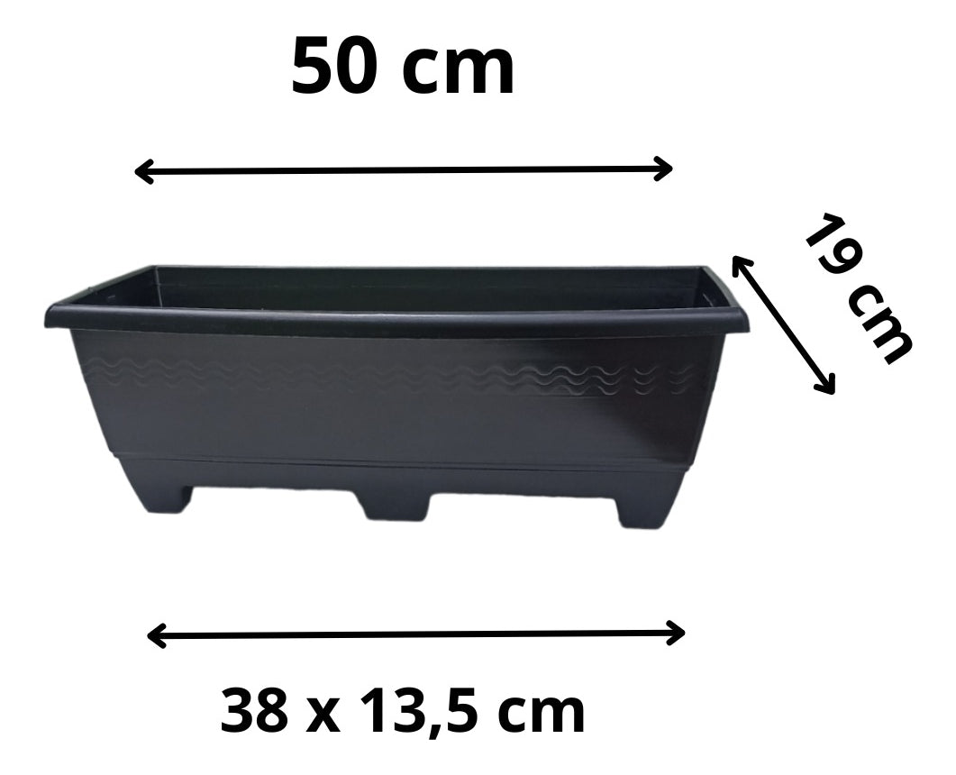 Floreira Jardim Plastico 50cm Cinza Atlas - Thony Ferragem