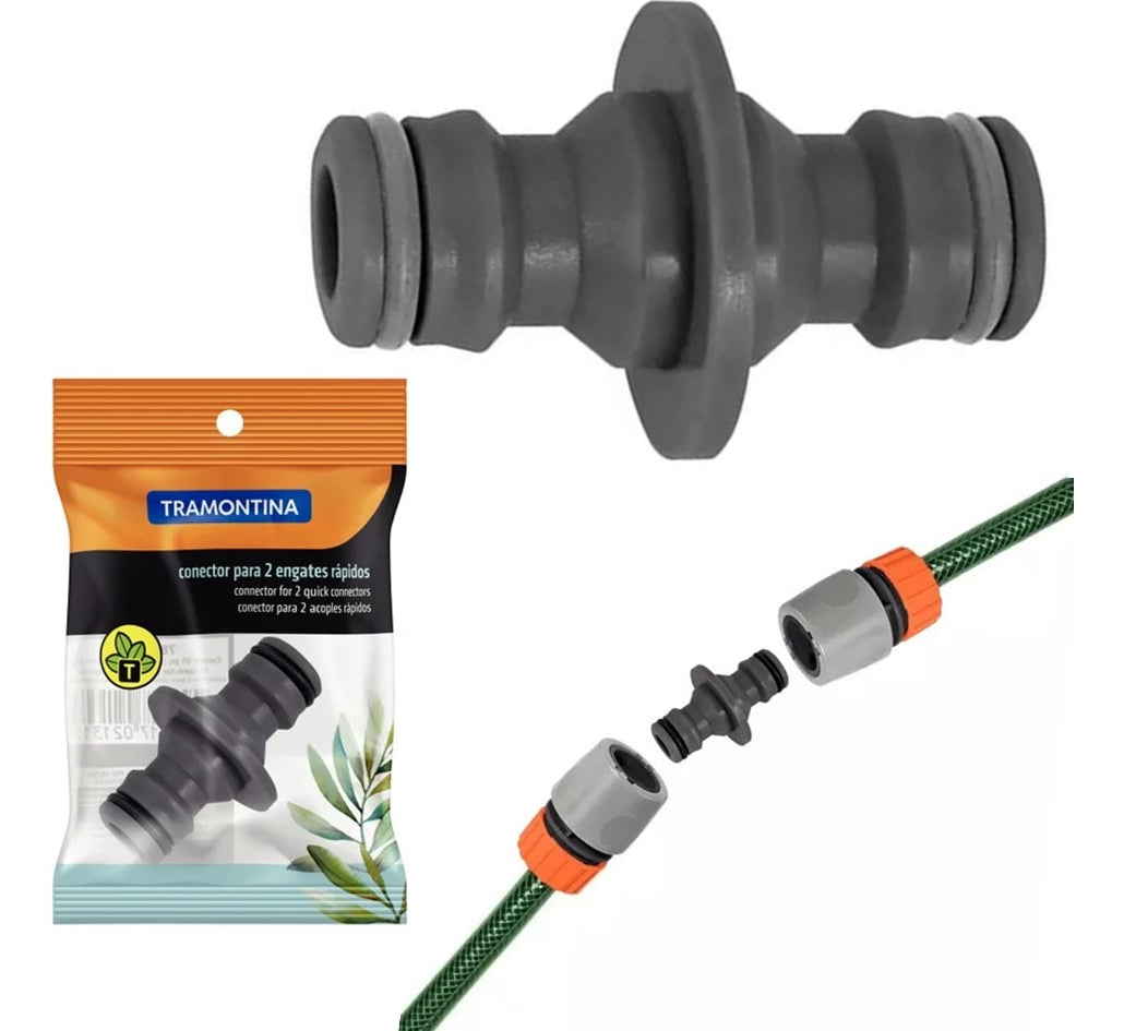 Conector União De Mangueira Engate Rápido Duplo Tramontina - Thony Ferragem