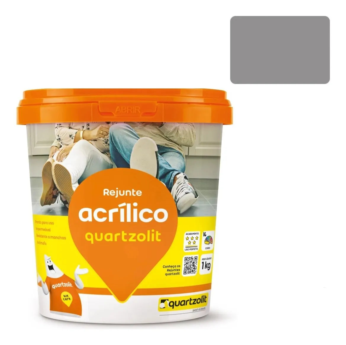 Rejunte Acrilico Cinza Artico 1kg Quartzolit - Thony Ferragem