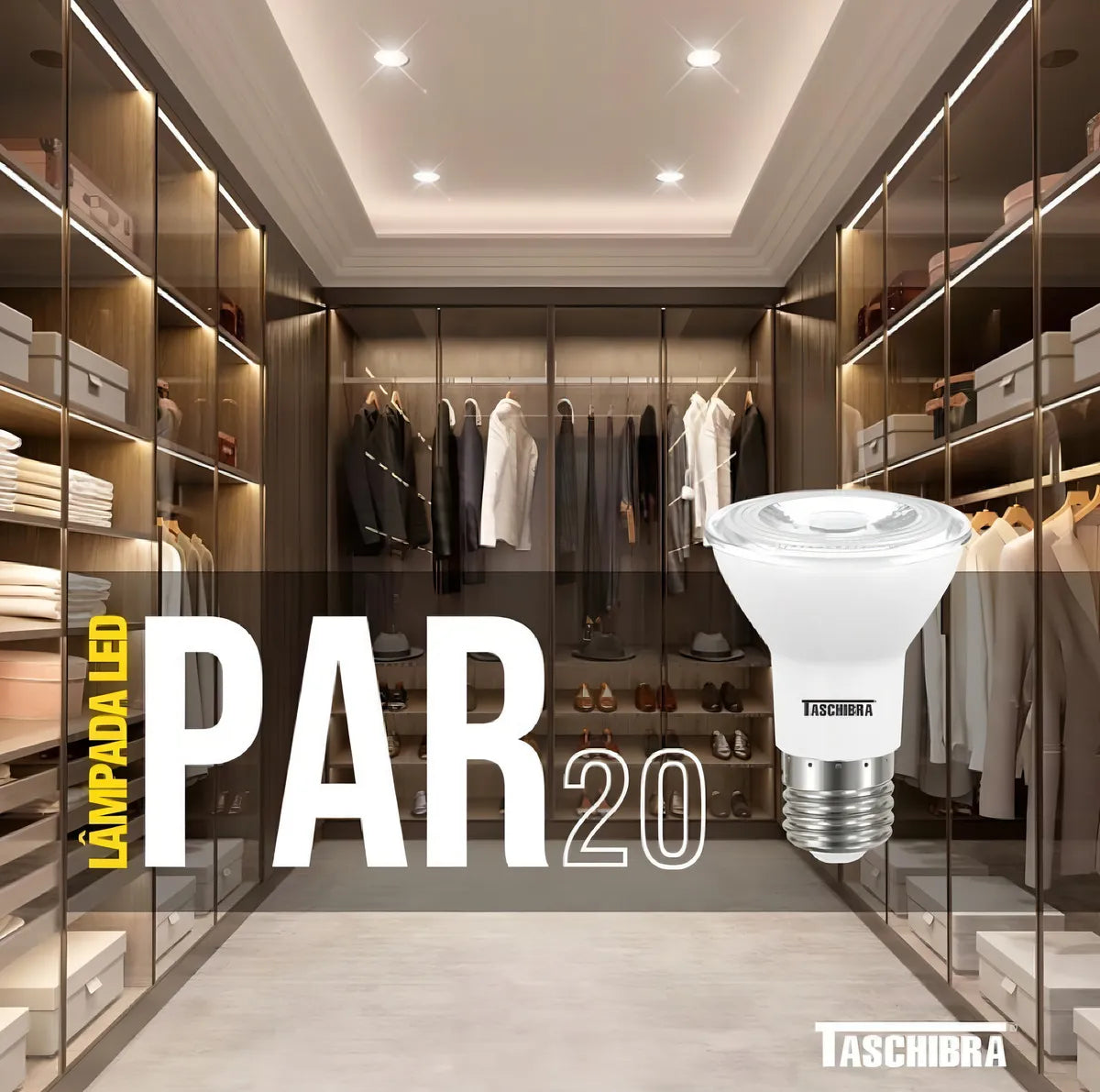 Kit 10 Lâmpadas Par 20 7W Bivolt E27 2700K Taschibra - Thony Ferragem