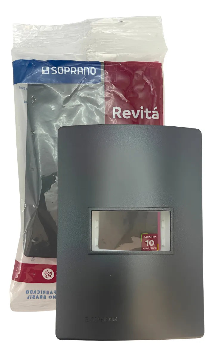 Conjunto Placa 1m 4x2 + Suporte Carbono Revita Soprano - Thony Ferragem