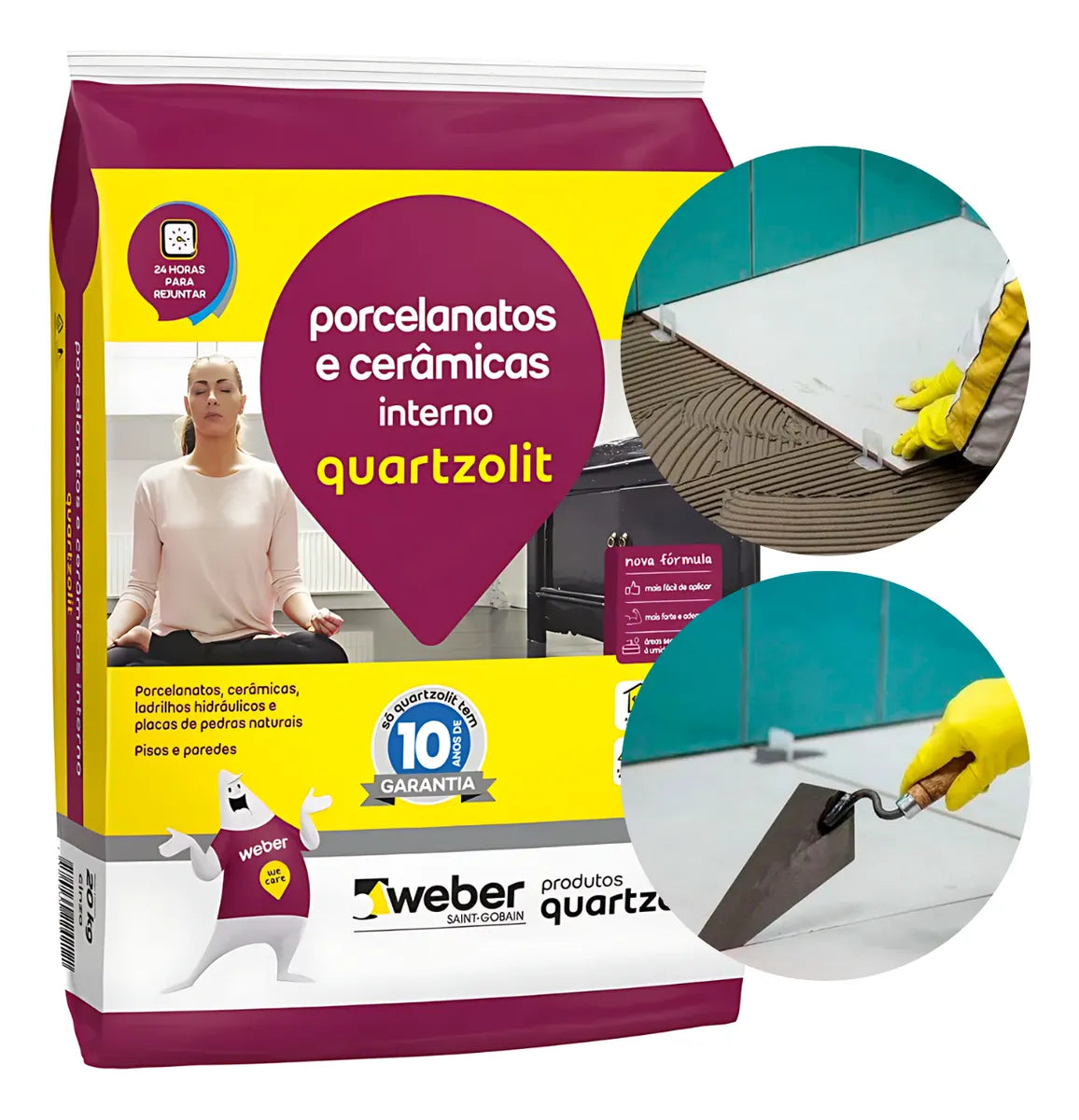 Argamassa Porcelanato Interno Cinza 20kg Quartzolit - Thony Ferragem