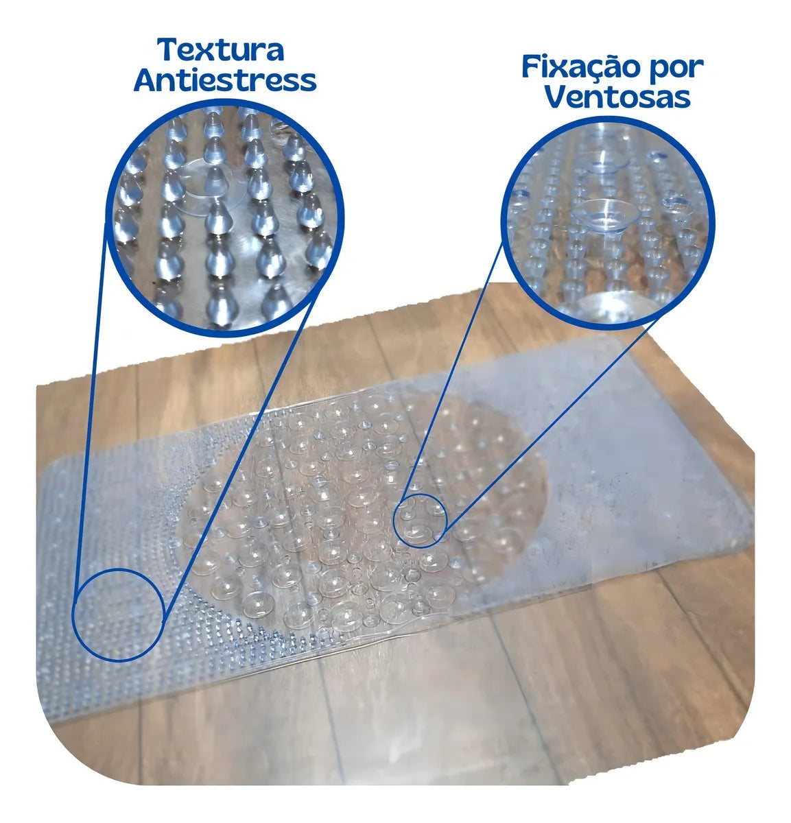Tapete Antiderrapante Azul Banheiro 66x38cm Atlas - Thony Ferragem