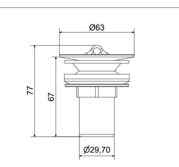 Válvula para Lavatório Sem Ladrão 1601C Meber - Thony Ferragem