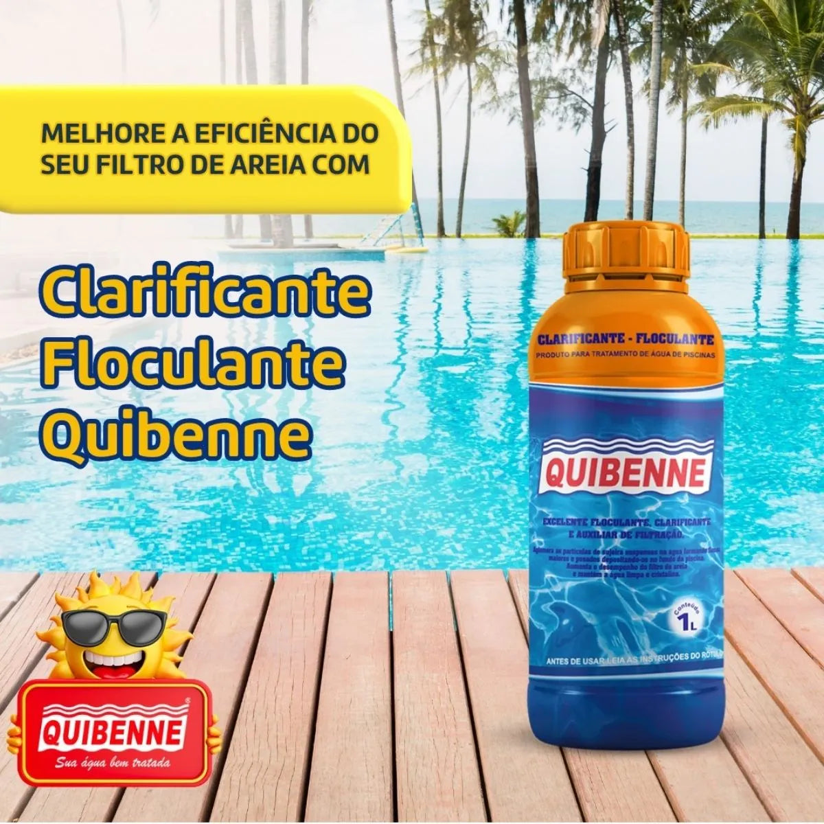 Clarificante Floculante 1lt Quibenne - Thony Ferragem