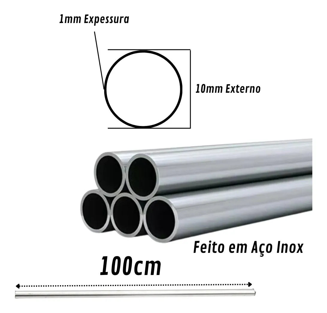 Barra para Churrasqueira Oca 10mm 100cm MZ Metal - Thony Ferragem