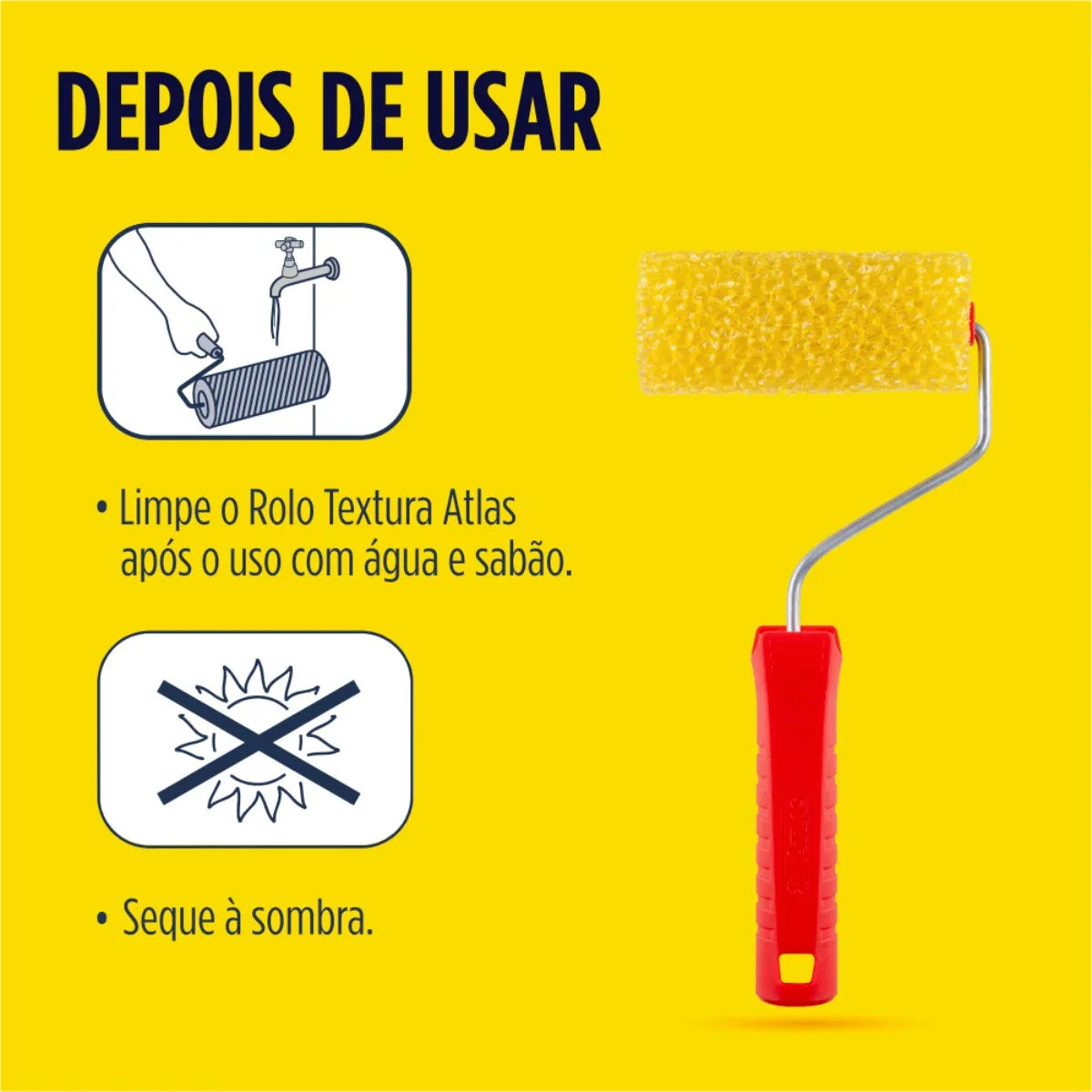 Rolo Textura Espuma 9cm Atlas - Thony Ferragem