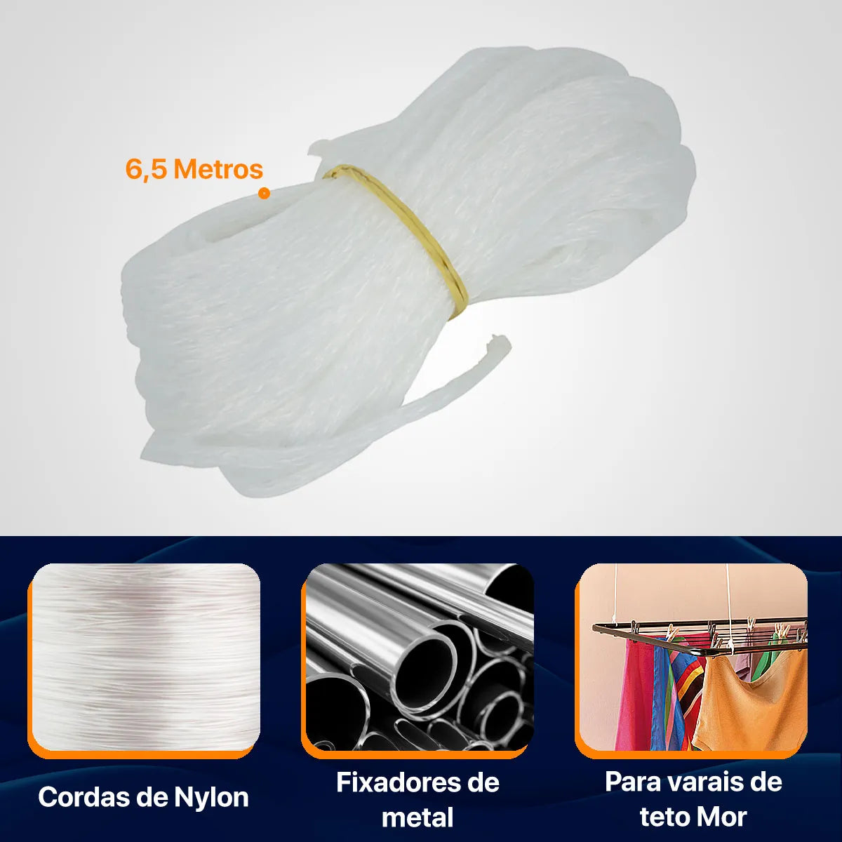 Varal Teto Kit Completo Mor - Thony Ferragem