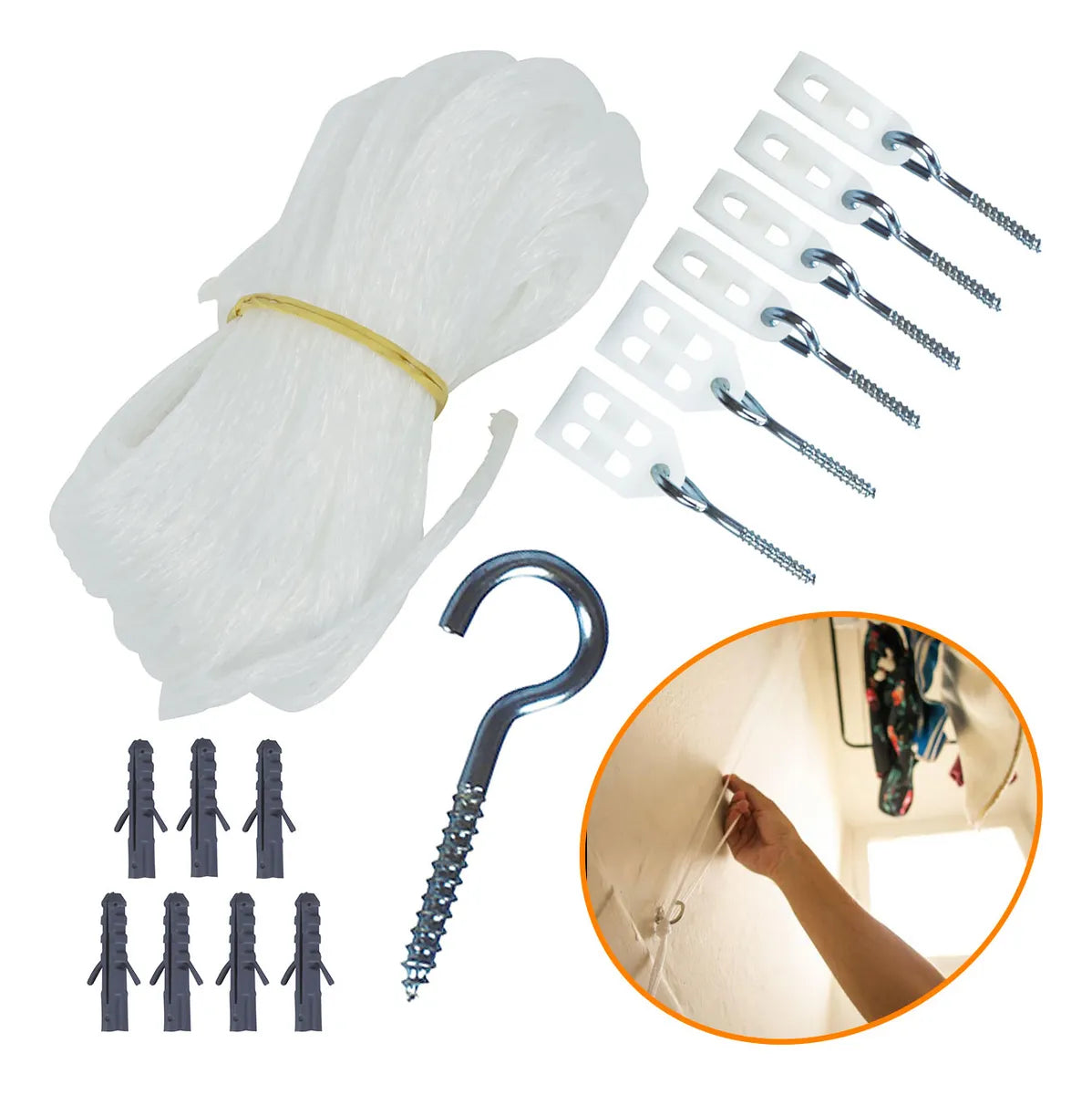 Varal Teto Kit Completo Mor - Thony Ferragem