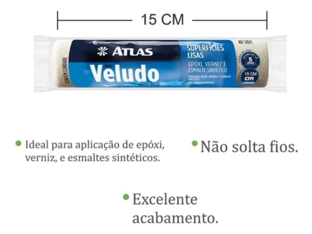 Rolo Pintura Veludo 15cm Atlas - Thony Ferragem
