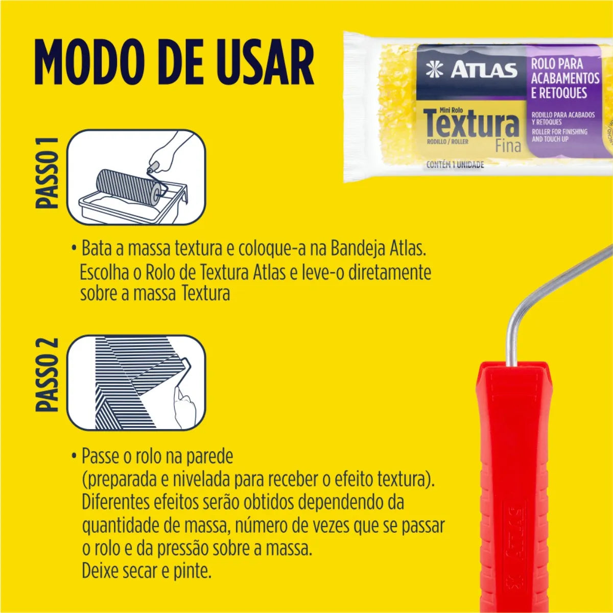 Rolo Textura Espuma 9cm Atlas - Thony Ferragem