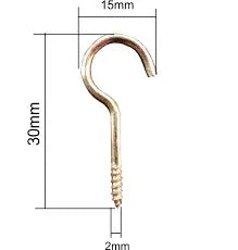 Cartela Gancho Rosca P/Madeira 15x30mm BemFixa - Thony Ferragem
