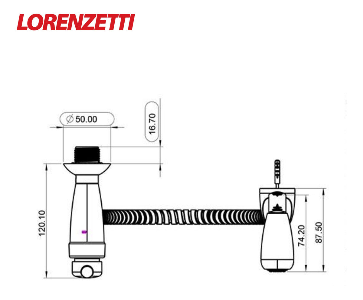 Ducha Higiênica Flexível 1,20 Metros Preta Lorenzetti - Thony Ferragem