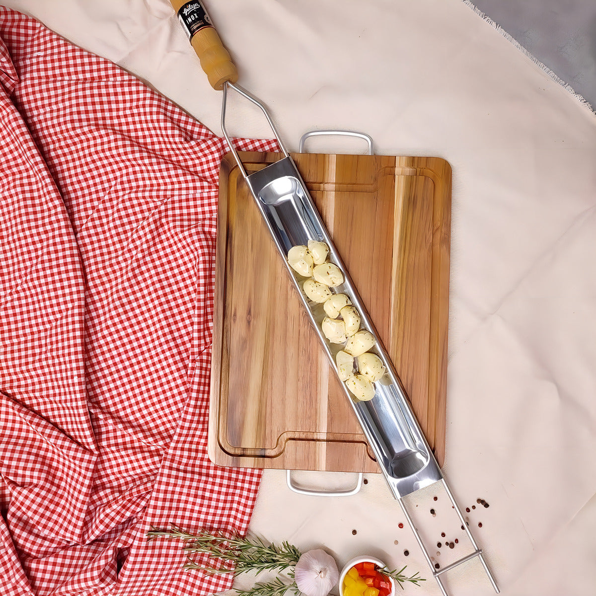 Espeto Inox P/ Queijo 75cm Grilazer - Thony Ferragem