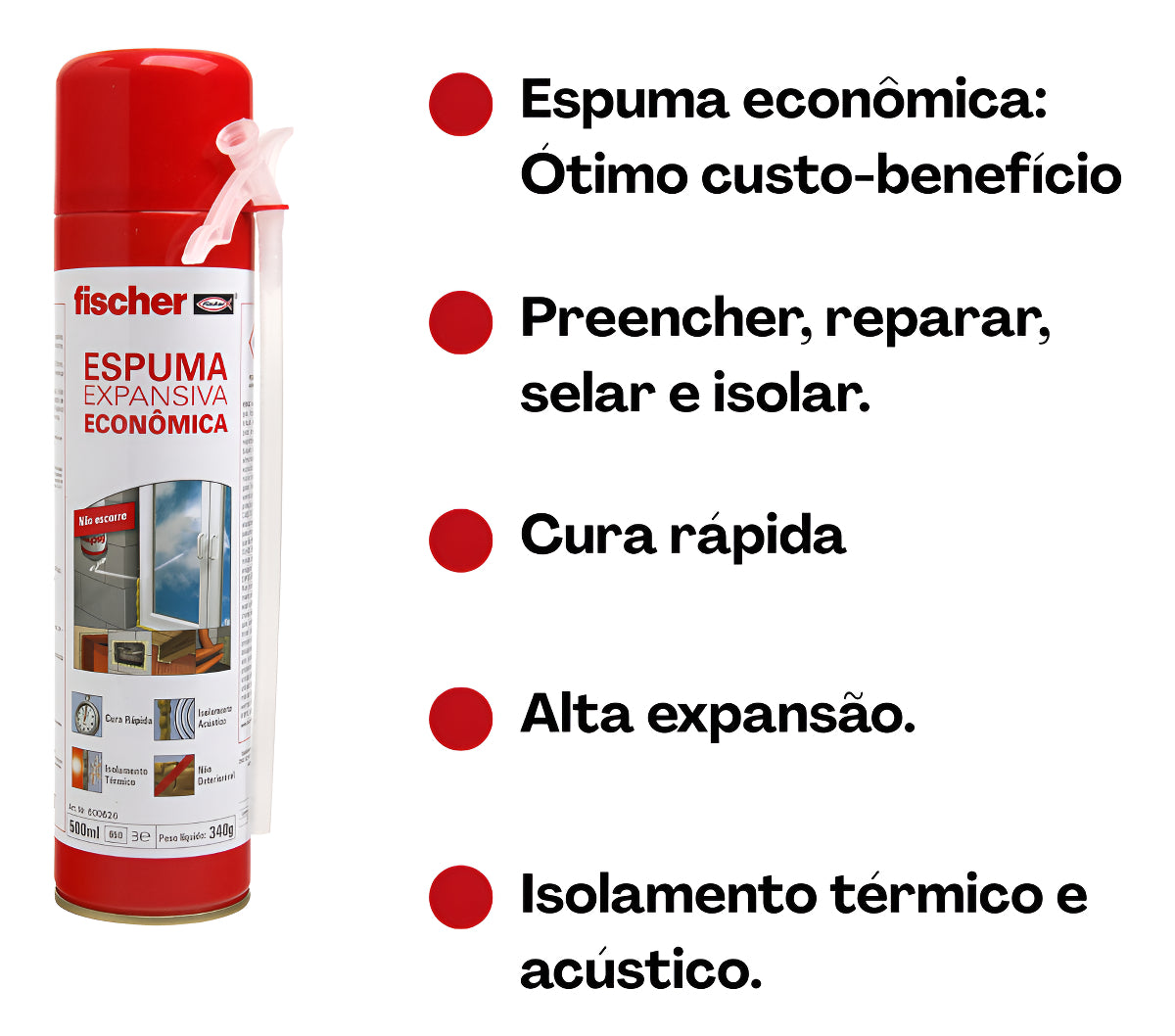 Espuma Pu 500ml 340g Eco Fischer - Thony Ferragem