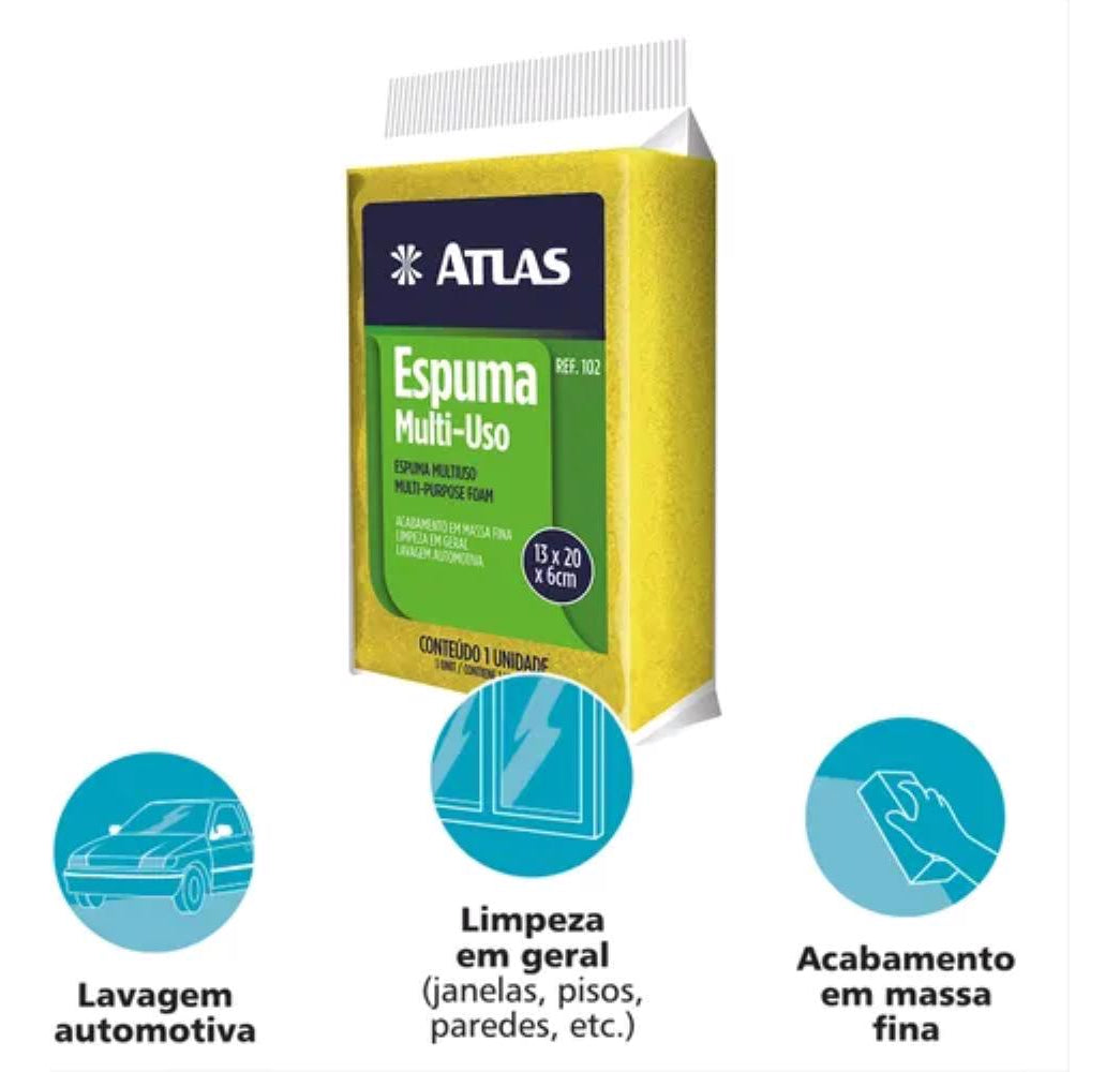 Espuma/Bloco Multiuso De Poliester Atlas - Thony Ferragem