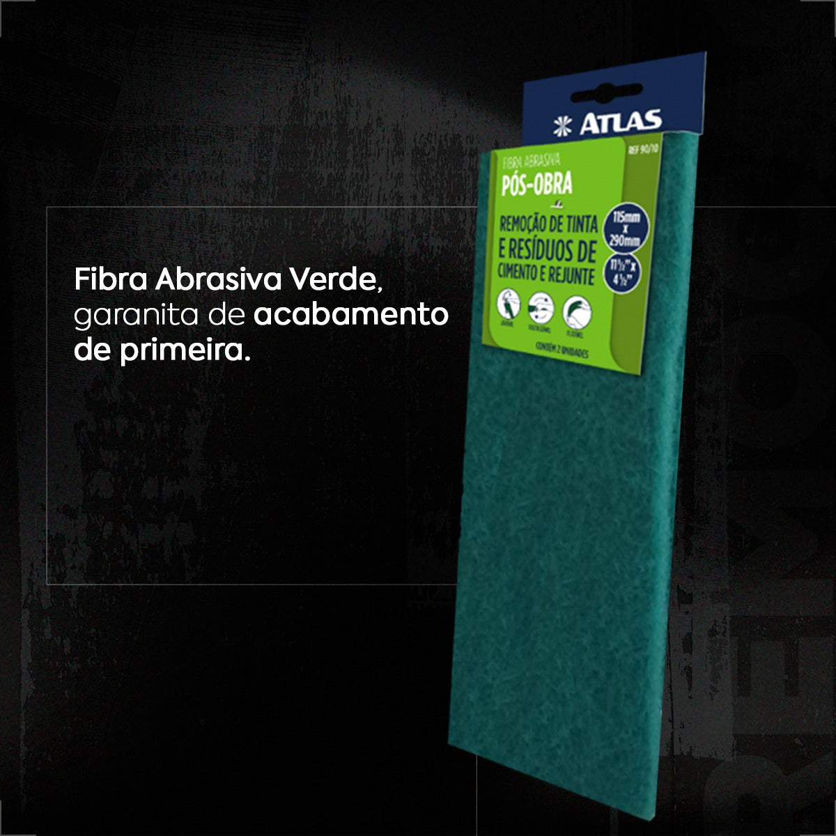 Fibra Abrasiva Media 11cmx27cm Atlas - Thony Ferragem