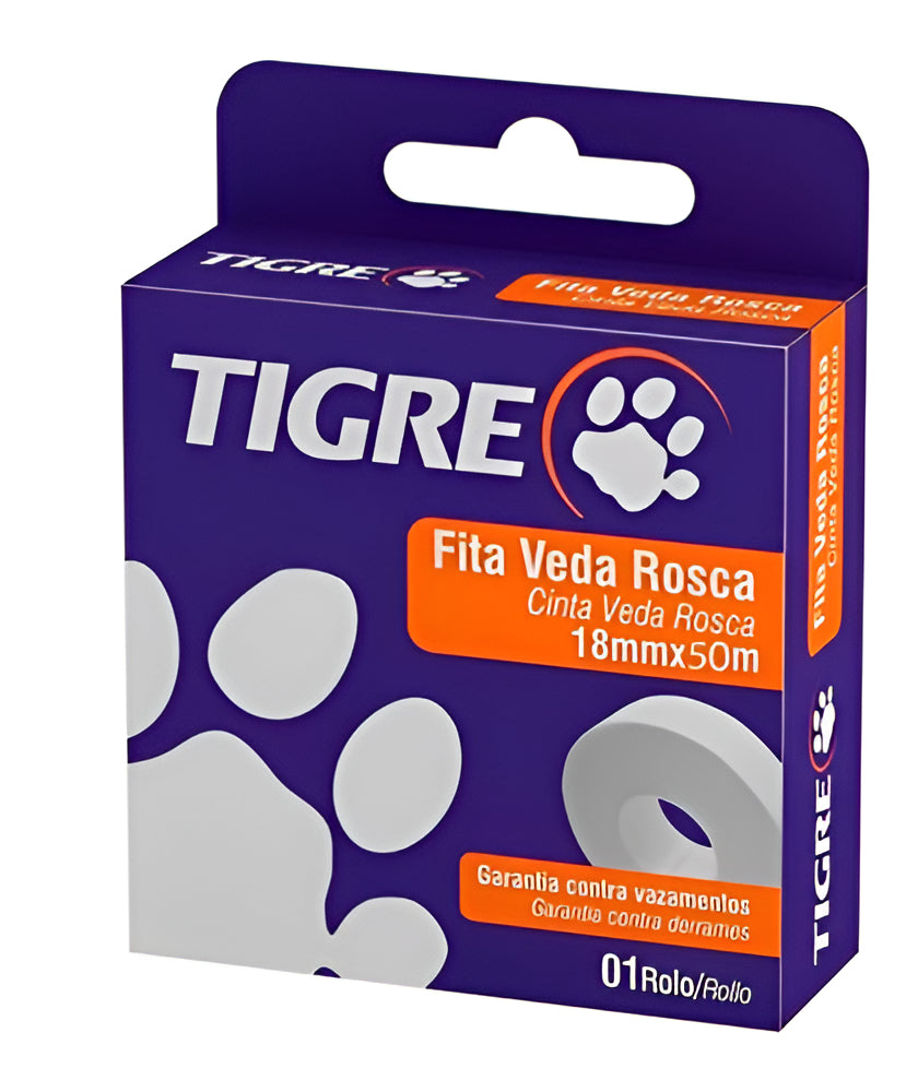 Fita Veda Rosca 18mmx50m Tigre - Thony Ferragem