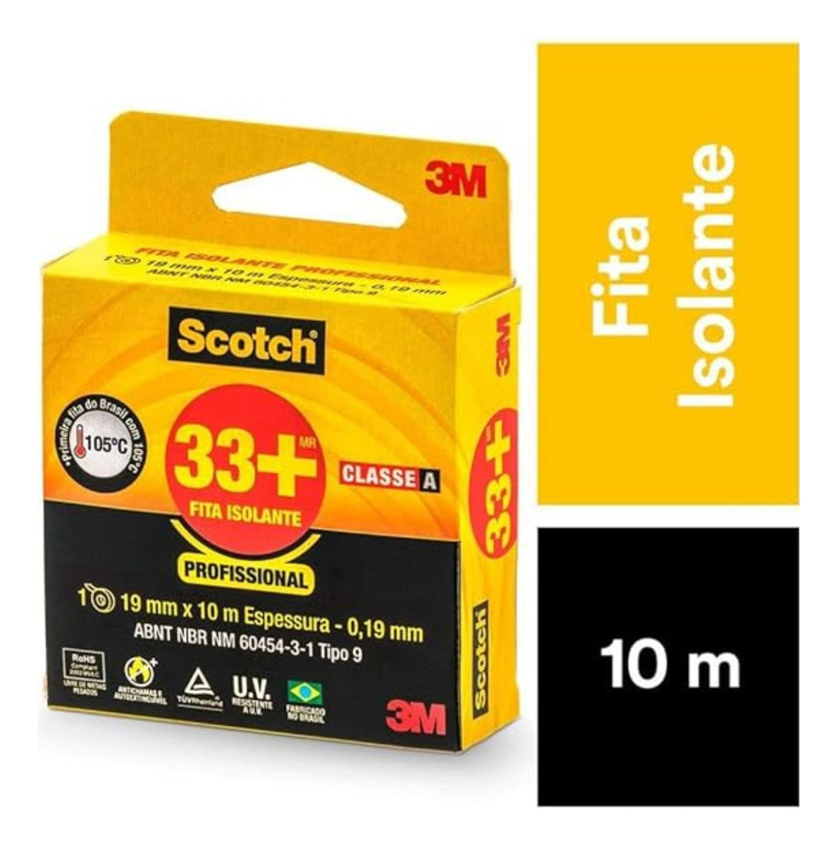 Fita Isolante Pvc Scotch 33 19mm X 10m 3M - Thony Ferragem