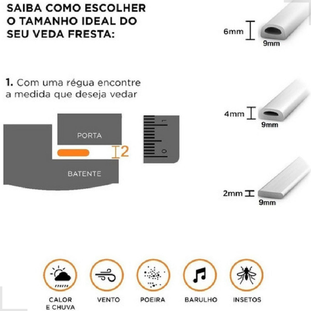 Veda Frestas Adesivo 6m 4mm Branco Comfortdoor - Thony Ferragem