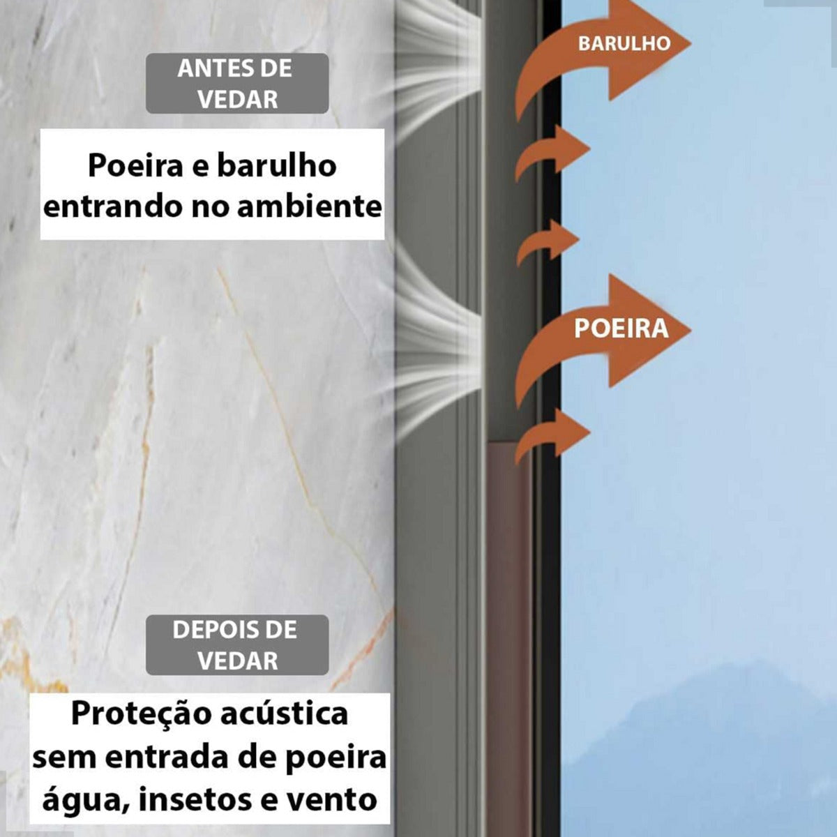 Veda Frestas Adesivo 6m 4mm Branco Comfortdoor - Thony Ferragem