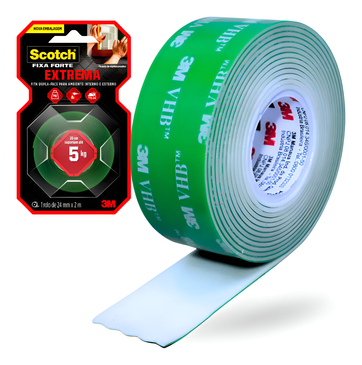 Fita Adesiva Fixa Forte Extreme 24mmx2m 3M - Thony Ferragem