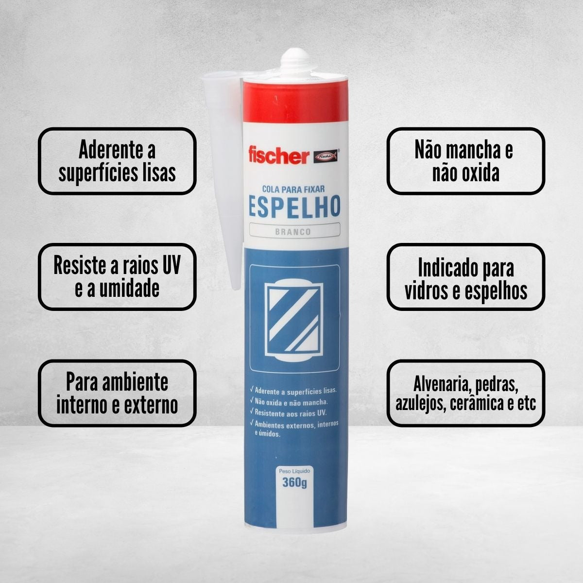 Silicone Fixa Espelho Bra 360g Fischer - Thony Ferragem