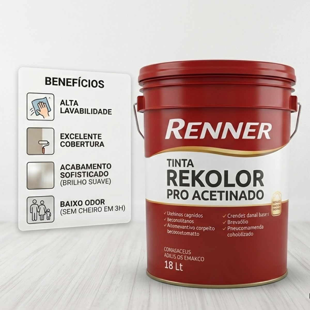 Tinta Rekolor Pro Acetinado Branco 18L Renner