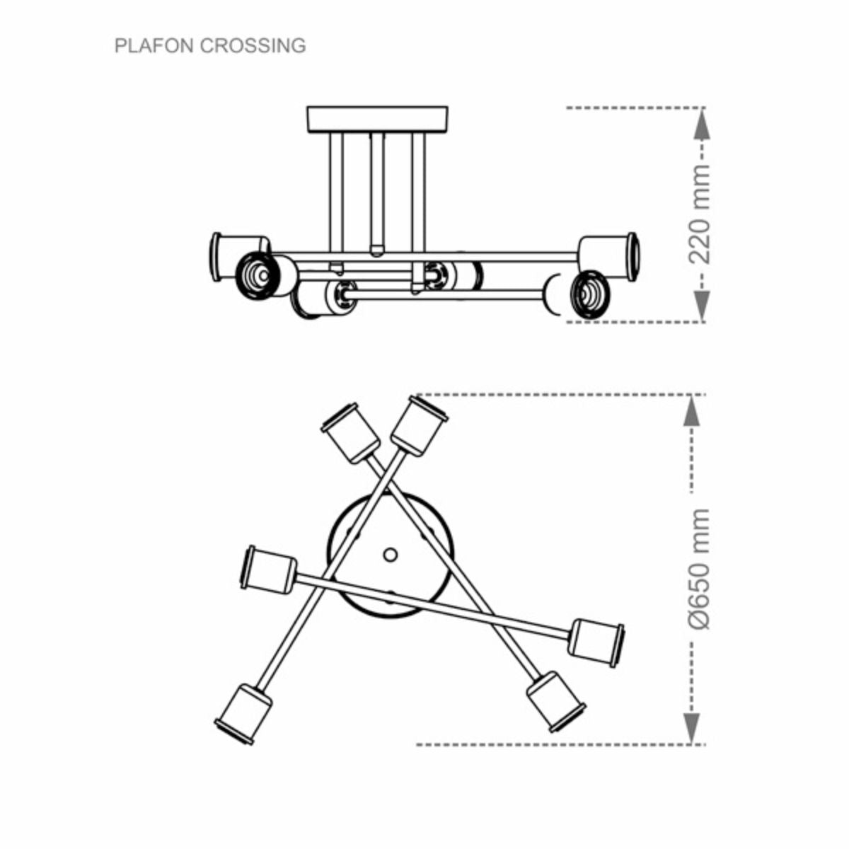 Pendente Crossing 6xe27 Taschibra
